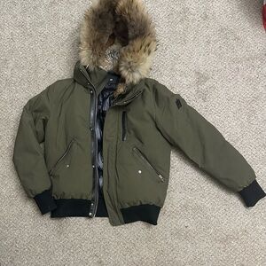 Mackage Black Jacket with Fur Trim